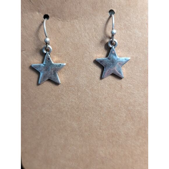 Lot of Eight Pair Silver Tone Dangle/Hoop Earrings - Picture 5 of 9